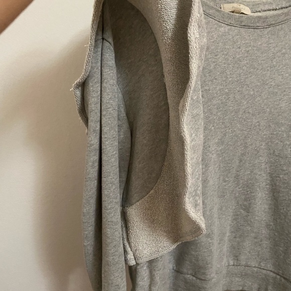 NWOT 7 for all Mankind Sweatshirt ruffle grey XS - Picture 2 of 6